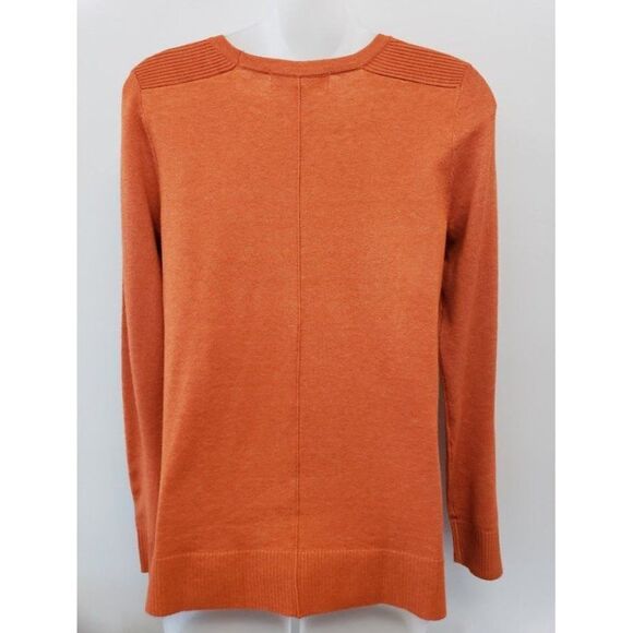 Karen Scott Crewneck Sweater Top‎ Women's XS Orange Red Seam-Front Soft NEW - Picture 6 of 10
